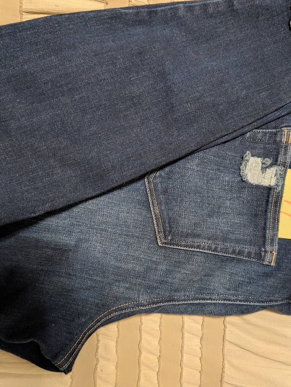 edge Dark Blue Distressed Skinny Jeans - Picture 3 of 3